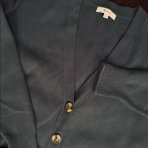 Madewell forest green button up cardigan